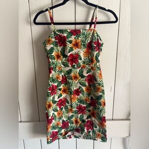 Forever 21 Tropical Floral Mini Dress - Red, Yellow, Green
